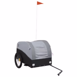 vidaXL Bike Cargo Trailer Bike Cart Bicycle Cargo Trailer Bike Wagon Iron - grey, 133 x 68 x 68 cm