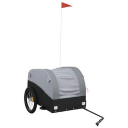 vidaXL Bike Cargo Trailer Bike Cart Bicycle Cargo Trailer Bike Wagon Iron - grey, 133 x 68 x 68 cm