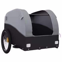 vidaXL Bike Cargo Trailer Bike Cart Bicycle Cargo Trailer Bike Wagon Iron - grey, 133 x 68 x 68 cm - Additional view 4