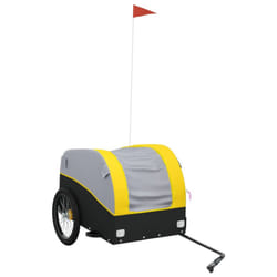 vidaXL Bike Cargo Trailer Bike Cart Bicycle Cargo Trailer Bike Wagon Iron - yellow, 133 x 68 x 68 cm