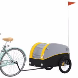 vidaXL Bike Cargo Trailer Bike Cart Bicycle Cargo Trailer Bike Wagon Iron - yellow, 133 x 68 x 68 cm