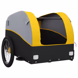 vidaXL Bike Cargo Trailer Bike Cart Bicycle Cargo Trailer Bike Wagon Iron - yellow, 133 x 68 x 68 cm - Additional view 4