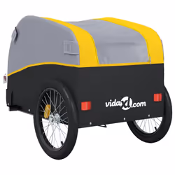 vidaXL Bike Cargo Trailer Bike Cart Bicycle Cargo Trailer Bike Wagon Iron - yellow, 133 x 68 x 68 cm - Additional view 7