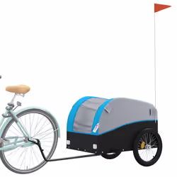 vidaXL Bike Cargo Trailer Bike Cart Bicycle Cargo Trailer Bike Wagon Iron - blue, 133 x 68 x 68 cm - Additional view 2