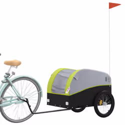 vidaXL Bike Cargo Trailer Bike Cart Bicycle Cargo Trailer Bike Wagon Iron - green, 133 x 68 x 68 cm - Additional view 2