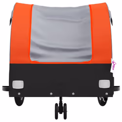 vidaXL Bike Trailer Bicycle Cargo Trailer Bike Cart Black and Red 45 kg Iron - orange, 52 x 123 x 53 cm - Additional view 5