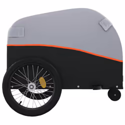 vidaXL Bike Trailer Bicycle Cargo Trailer Bike Cart Black and Red 45 kg Iron - orange, 52 x 123 x 53 cm - Additional view 6