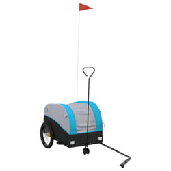 vidaXL Bike Trailer Bicycle Cargo Trailer Bike Cart Black and Red 45 kg Iron - blue, 52 x 123 x 53 cm