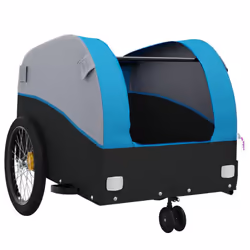 vidaXL Bike Trailer Bicycle Cargo Trailer Bike Cart Black and Red 45 kg Iron - blue, 52 x 123 x 53 cm - Additional view 4