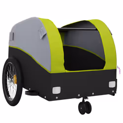 vidaXL Bike Trailer Bicycle Cargo Trailer Bike Cart Black and Green 30 kg Iron - green - Additional view 4