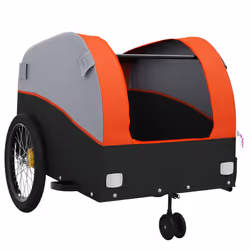 vidaXL Bike Cargo Trailer Bike Cart Bicycle Cargo Trailer Bike Wagon Iron - orange, 63 x 126 x 63 cm - Additional view 4