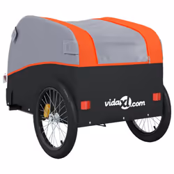 vidaXL Bike Cargo Trailer Bike Cart Bicycle Cargo Trailer Bike Wagon Iron - orange, 63 x 126 x 63 cm - Additional view 7