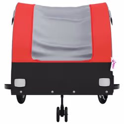 vidaXL Bike Trailer Bicycle Cargo Trailer Bike Cart Black and Red 45 kg Iron - red, 63 x 126 x 63 cm - Additional view 5