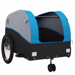 vidaXL Bike Trailer Bicycle Cargo Trailer Bike Cart Black and Red 45 kg Iron - blue, 63 x 126 x 63 cm - Additional view 4