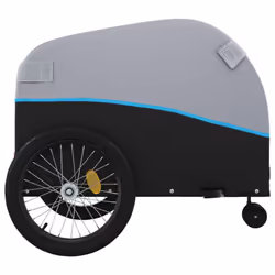 vidaXL Bike Trailer Bicycle Cargo Trailer Bike Cart Black and Red 45 kg Iron - blue, 63 x 126 x 63 cm - Additional view 6