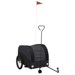 vidaXL Bike Trailer Bicycle Cargo Trailer Bike Cart Black and Red 45 kg Iron - black, 63 x 126 x 63 cm