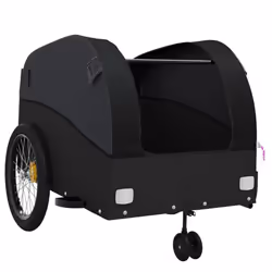 vidaXL Bike Trailer Bicycle Cargo Trailer Bike Cart Black and Red 45 kg Iron - black, 63 x 126 x 63 cm - Additional view 4