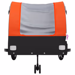 vidaXL Bike Trailer Bicycle Cargo Trailer Bike Cart Buggy Black 45 kg Iron - orange - Additional view 5