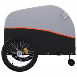 vidaXL Bike Trailer Bicycle Cargo Trailer Bike Cart Buggy Black 45 kg Iron - orange - Additional view 6