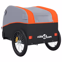 vidaXL Bike Trailer Bicycle Cargo Trailer Bike Cart Buggy Black 45 kg Iron - orange - Additional view 7