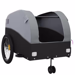 vidaXL Bike Cargo Trailer Bike Cart Bicycle Cargo Trailer Bike Wagon Iron - grey, 68 x 133 x 68 cm - Additional view 4