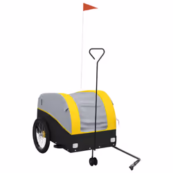 vidaXL Bike Trailer Bicycle Cargo Trailer Bike Cart Buggy Black 45 kg Iron - yellow