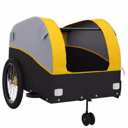 vidaXL Bike Trailer Bicycle Cargo Trailer Bike Cart Buggy Black 45 kg Iron - yellow - Additional view 4