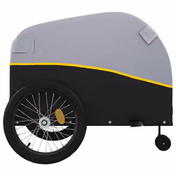 vidaXL Bike Trailer Bicycle Cargo Trailer Bike Cart Buggy Black 45 kg Iron - yellow - Additional view 6