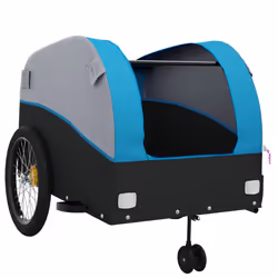 vidaXL Bike Trailer Bicycle Cargo Trailer Bike Cart Black and Red 45 kg Iron - blue, 68 x 133 x 68 cm - Additional view 4