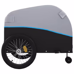 vidaXL Bike Trailer Bicycle Cargo Trailer Bike Cart Black and Red 45 kg Iron - blue, 68 x 133 x 68 cm - Additional view 6