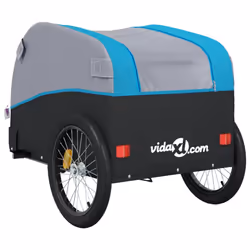 vidaXL Bike Trailer Bicycle Cargo Trailer Bike Cart Black and Red 45 kg Iron - blue, 68 x 133 x 68 cm - Additional view 7