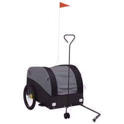 vidaXL Bike Trailer Bicycle Cargo Trailer Bike Cart Buggy Black 45 kg Iron - black
