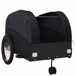vidaXL Bike Trailer Bicycle Cargo Trailer Bike Cart Buggy Black 45 kg Iron - black - Additional view 4