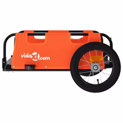 vidaXL Cargo Bike Trailer Bike Wagon Trolley Cart Red Oxford Fabric and Iron - orange, 122 x 53 x 33 cm - Additional view 5