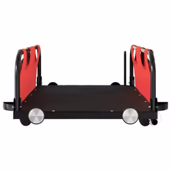 vidaXL Cargo Bike Trailer Bike Wagon Trolley Cart Red Oxford Fabric and Iron - red, 122 x 53 x 33 cm - Additional view 4