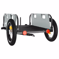 vidaXL Cargo Bike Trailer Bike Wagon Trolley Cart Red Oxford Fabric and Iron - grey, 122 x 53 x 33 cm - Additional view 6