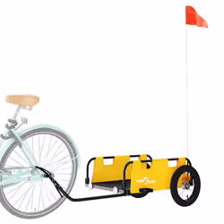 vidaXL Cargo Bike Trailer Bike Wagon Trolley Cart Red Oxford Fabric and Iron - yellow, 122 x 53 x 33 cm