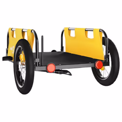 vidaXL Cargo Bike Trailer Bike Wagon Trolley Cart Red Oxford Fabric and Iron - yellow, 122 x 53 x 33 cm - Additional view 6
