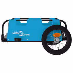 vidaXL Cargo Bike Trailer Bike Wagon Trolley Cart Red Oxford Fabric and Iron - blue, 122 x 53 x 33 cm - Additional view 5