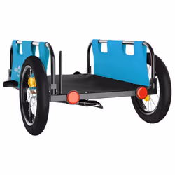 vidaXL Cargo Bike Trailer Bike Wagon Trolley Cart Red Oxford Fabric and Iron - blue, 122 x 53 x 33 cm - Additional view 6