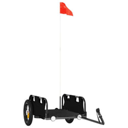 vidaXL Cargo Bike Trailer Bike Wagon Trolley Cart Red Oxford Fabric and Iron - black