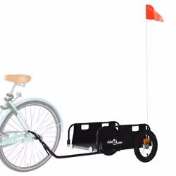vidaXL Cargo Bike Trailer Bike Wagon Trolley Cart Red Oxford Fabric and Iron - black