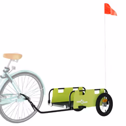 vidaXL Cargo Bike Trailer Bike Wagon Trolley Cart Red Oxford Fabric and Iron - green, 122 x 53 x 33 cm - Additional view 2