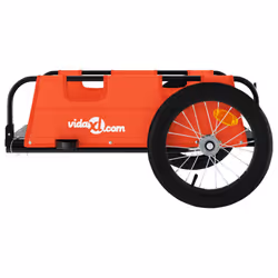 vidaXL Cargo Bike Trailer Bike Wagon Trolley Cart Red Oxford Fabric and Iron - orange, 126 x 63 x 36 cm - Additional view 5