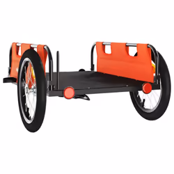 vidaXL Cargo Bike Trailer Bike Wagon Trolley Cart Red Oxford Fabric and Iron - orange, 126 x 63 x 36 cm - Additional view 6