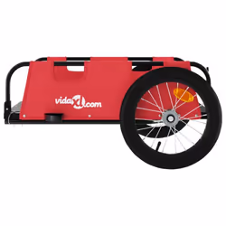 vidaXL Cargo Bike Trailer Bike Wagon Trolley Cart Red Oxford Fabric and Iron - red, 126 x 63 x 36 cm - Additional view 5