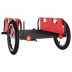 vidaXL Cargo Bike Trailer Bike Wagon Trolley Cart Red Oxford Fabric and Iron - red, 126 x 63 x 36 cm - Additional view 6