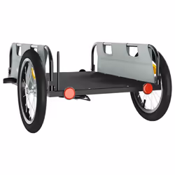 vidaXL Cargo Bike Trailer Bike Wagon Trolley Cart Red Oxford Fabric and Iron - grey, 126 x 63 x 36 cm - Additional view 6