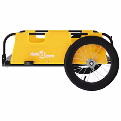 vidaXL Cargo Bike Trailer Bike Wagon Trolley Cart Red Oxford Fabric and Iron - yellow, 126 x 63 x 36 cm - Additional view 5