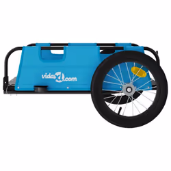 vidaXL Cargo Bike Trailer Bike Wagon Trolley Cart Red Oxford Fabric and Iron - blue, 126 x 63 x 36 cm - Additional view 5